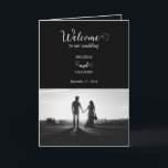 Black White Script Photo Wedding Order of Service Programme<br><div class="desc">A beautiful black and white calligraphy script design showcasing the couple's photo. A modern wedding couple photo design with simple minimalistic elements. An ideal wedding modern order of service program design for anyone who loves script calligraphy, black and white designs and photo picture wedding stationery. Matching wedding invitations and other...</div>