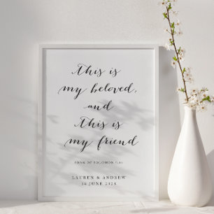 Black & White Script This is My Beloved Wedding Poster