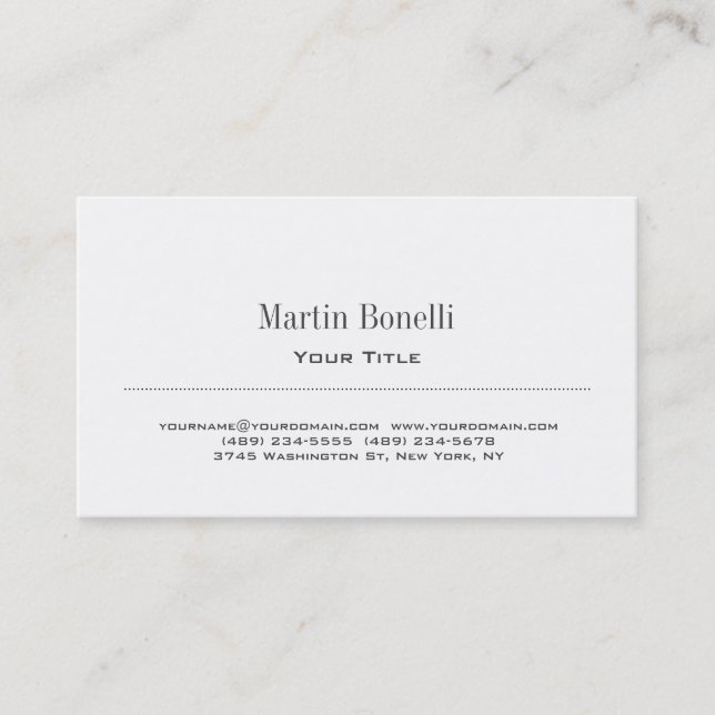 Black & White Script Trendy Business Card (Front)