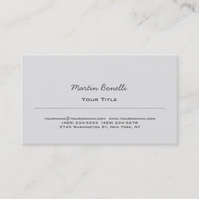 Black & White Script Trendy Business Card (Front)