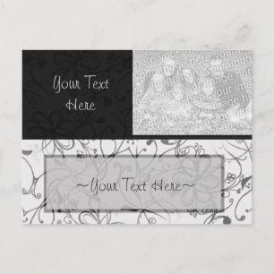 Black & White Scroll Photo Holder Postcard