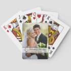 Black, White Scroll Wedding Photo Playing Cards
