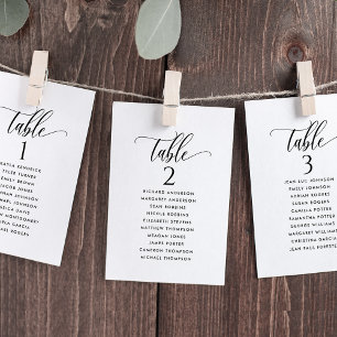 Black & White, Seating Plan Cards with Guest Names