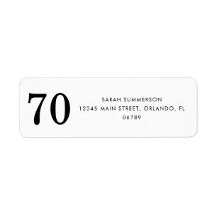 Black White Seventy 70th Birthday Party Address