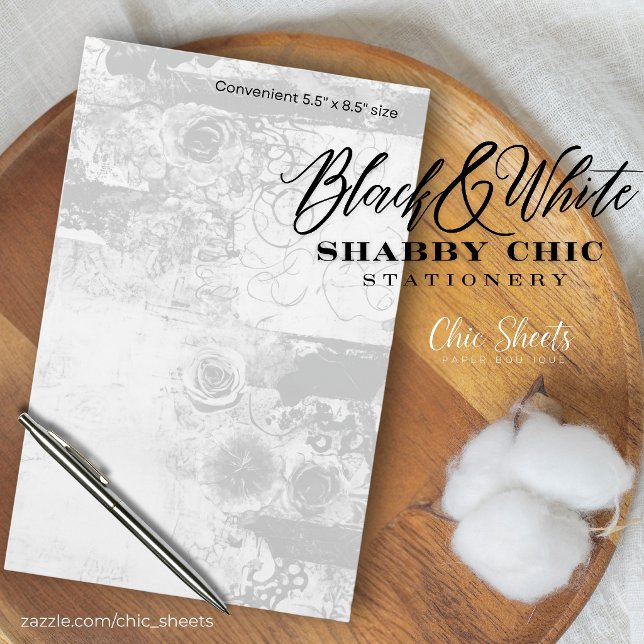 Black & White Shabby Chic Design Stationery (Creator Uploaded)
