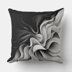 Black White Shades Ombre Effect Cushion
