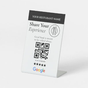 Black & White Share Your Experience QR Code Sign
