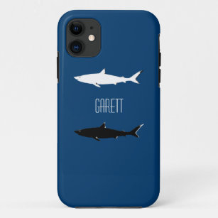 black white sharks personalized iPhone 11 case
