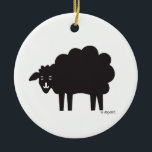 Black & White Sheep Ornament<br><div class="desc">Sheep with attitude who love to hang on trees and gifts! This is a simple but delightful design by artist dagdart.</div>