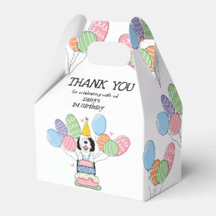 Black & White Sheepadoodle Birthday Thank You Favour Box