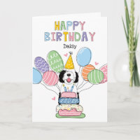 Black & White Sheepadoodle Dog Happy Birthday