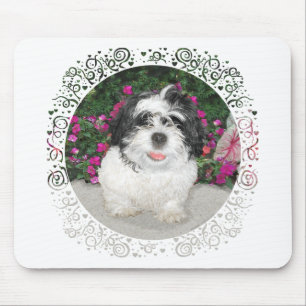 Black & White Shih Tzu Puppy Rescue Dog Mouse Mat