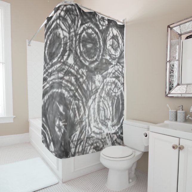 Black & White Shower Curtain (In Situ)