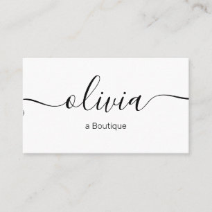 Black White Signature Script Typography Business Card