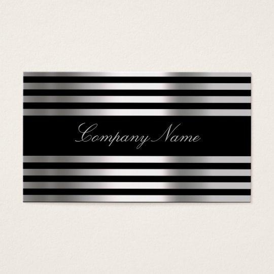 Black White Silver Abstract Business Card