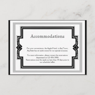 Black White Silver Art Deco Frame Wedding Insert