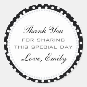 Black White Silver Gift Favour Sticker Label