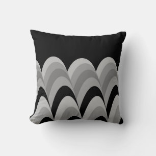 Black White Silver Grey Stylish Pattern Cushion