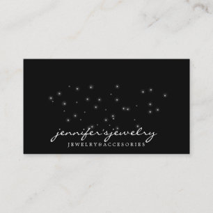 Black White Silver Lights Stars Business Card