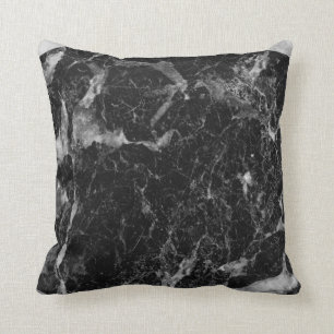 Black White & Silver Marble Modern Glam Cushion