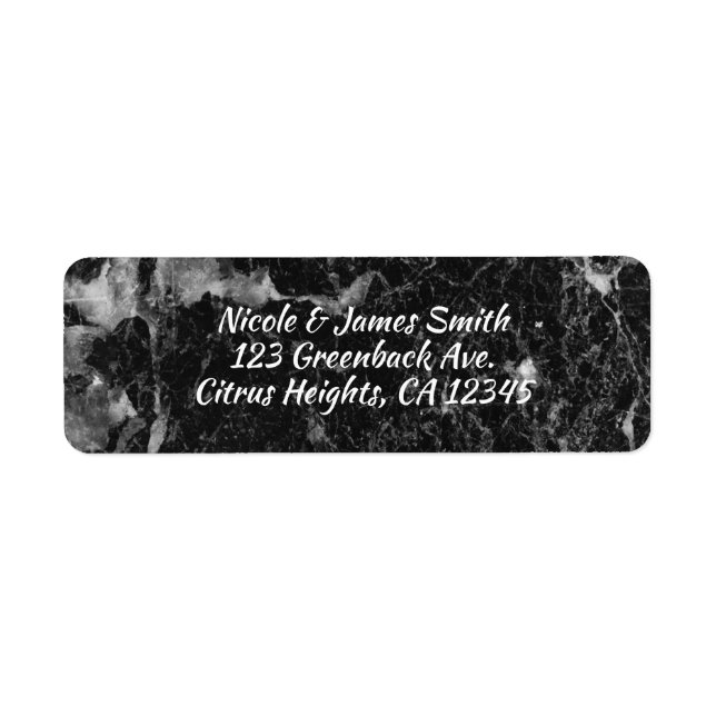 Black White & Silver Marble Modern Glam Wedding (Front)