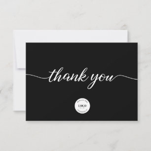 Black White Simple business Customer Appreciation Thank You Card