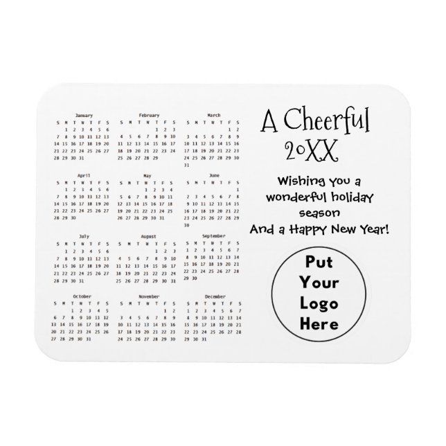 Black White Simple Business Customer Flexible Gift Magnet (Horizontal)