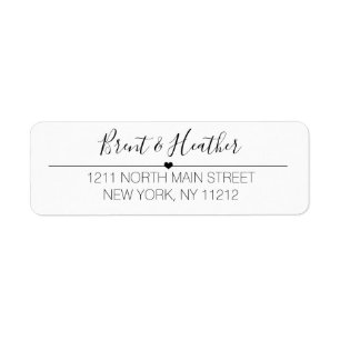 Black White Simple Cursive Text and Heart