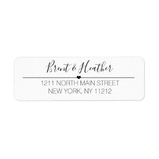 Black White Simple Cursive Text and Heart