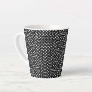 Black White Simple Geometric Pattern Latte Mug