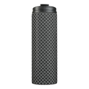 Black White Simple Geometric Pattern Thermal Tumbler