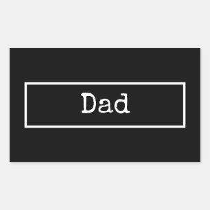 Black & White Simple Minimalist Fathers Day Rectangular Sticker