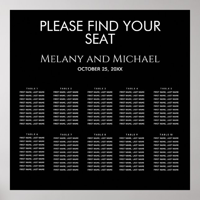 Black white simple minimalist trendy elegant poster (Front)