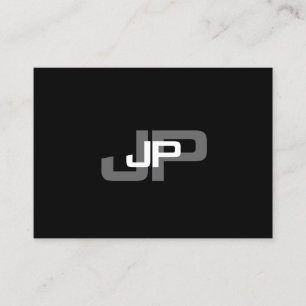 Black White Simple Modern Monogrammed Template Business Card