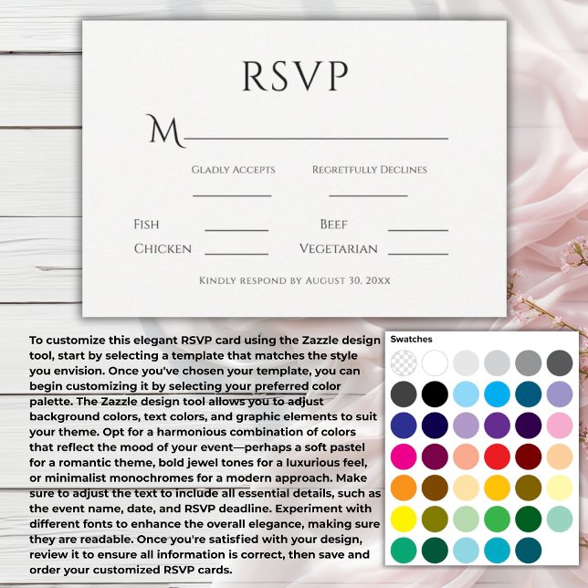 Black & White Simple Modern Wedding RSVP Card (Creator Uploaded)
