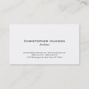 Black White Simple Plain Architect Business Card