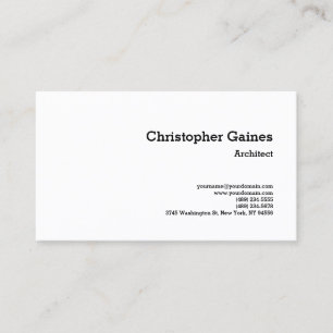 Black White Simple Plain Architect Classical Business Card