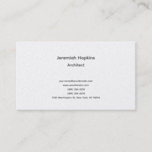 Black White Simple Plain Architect Premium Pearl Business Card
