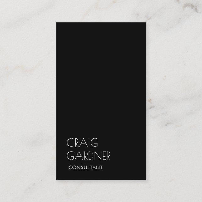 Black White Simple Plain Chic Trendy Consultant Business Card (Front)