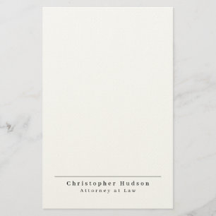 Black White Simple Plain Minimalist Stationery