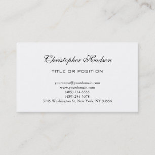 Black & White Simple Plain Script Business Card