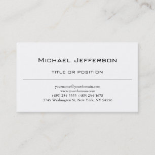 Black & White Simple Plain Script Business Card