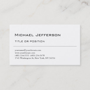 Black & White Simple Plain Script Business Card