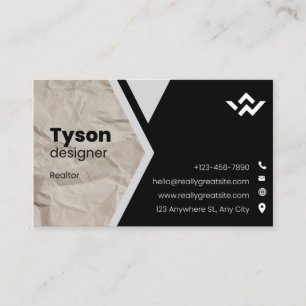 Black White Simple Real Estate Listing Business Ca Business Card