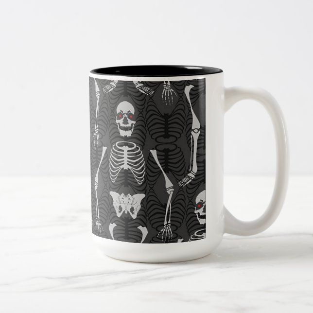 Black & White Skeletons Halloween Mug (Right)