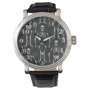 Black & White Skeletons Wrist Watch