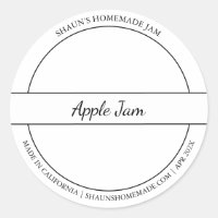 Black & White Sketch Apple Jam label