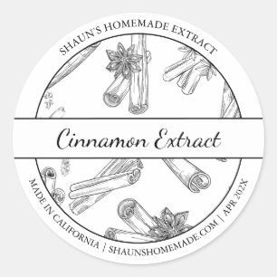 Black & White Sketch Cinnamon Extract label