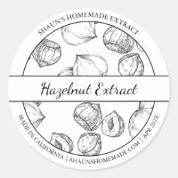 Black & White Sketch Hazelnut Extract label