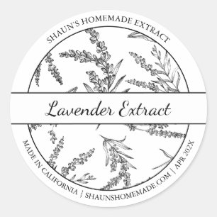 Black & White Sketch Lavender Extract label